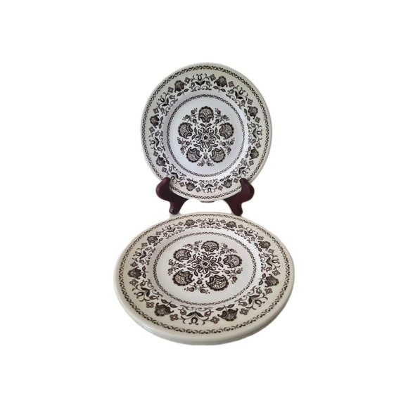 Wood & Sons WELLESLEY Salad Plate(s), Brown, Set Of 3 - Picture 1 of 5